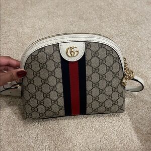 Gucci Beige and Red Crossbody Bag